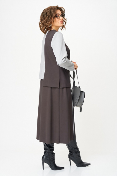 Туника, юбка Aira Style 24132 серо-коричневый - фото 14