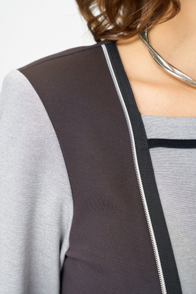 Туника, юбка Aira Style 24132 серо-коричневый - фото 7