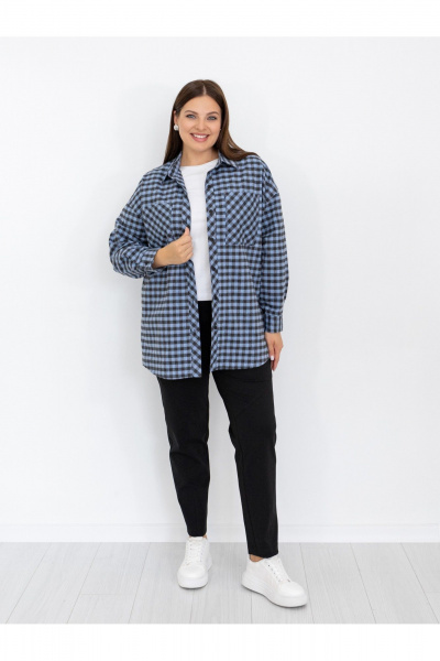 Рубашка Ollsy 02122 черно-синий - фото 8