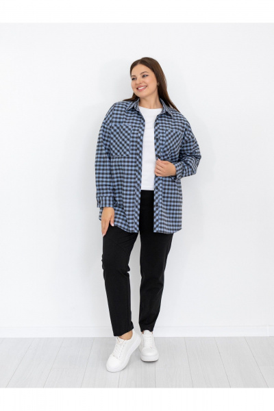 Рубашка Ollsy 02122 черно-синий - фото 7