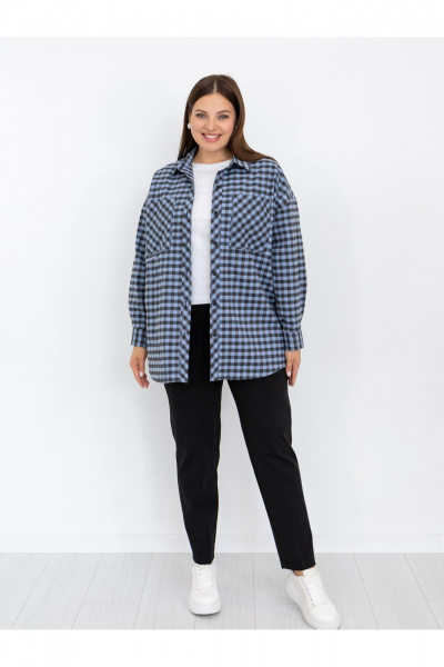 Рубашка Ollsy 02122 черно-синий - фото 1