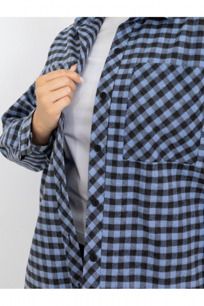 Рубашка Ollsy 02122 черно-синий - фото 6