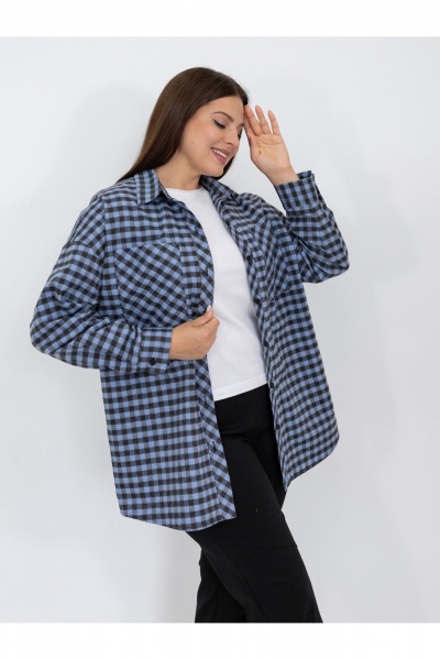 Рубашка Ollsy 02122 черно-синий - фото 3