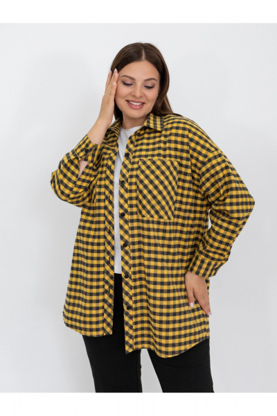 Рубашка Ollsy 02122 черно-желтый - фото 11