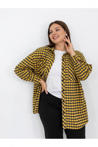 Рубашка Ollsy 02122 черно-желтый - фото 10