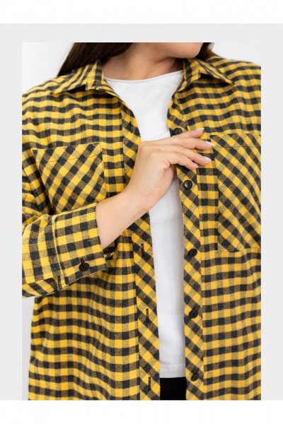 Рубашка Ollsy 02122 черно-желтый - фото 9