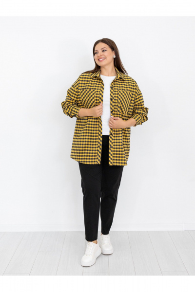 Рубашка Ollsy 02122 черно-желтый - фото 7