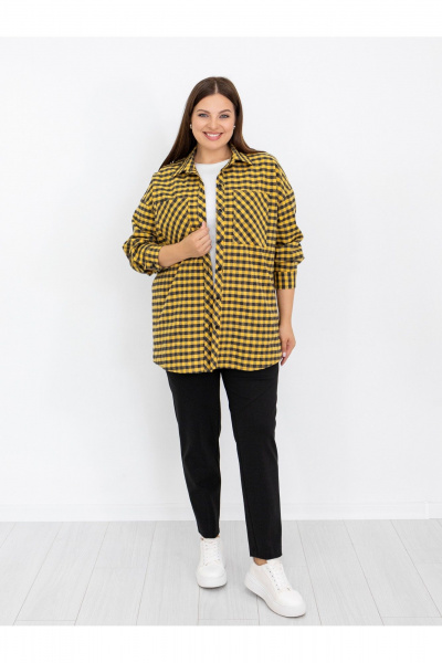 Рубашка Ollsy 02122 черно-желтый - фото 1