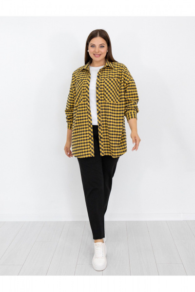 Рубашка Ollsy 02122 черно-желтый - фото 6