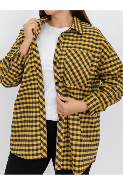 Рубашка Ollsy 02122 черно-желтый - фото 2