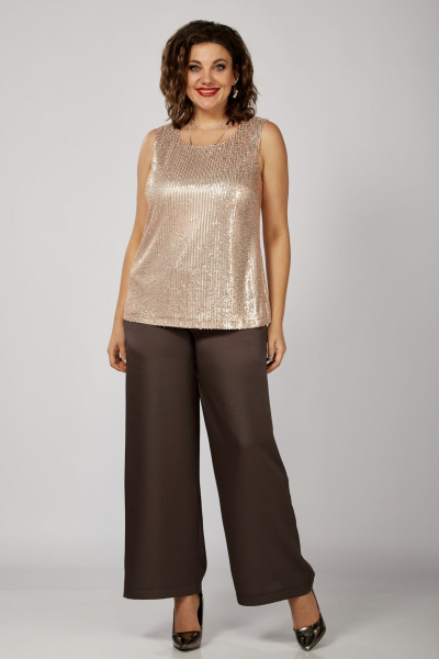 Брюки, жакет, жилет Орхидея 1623 коричневый - фото 4