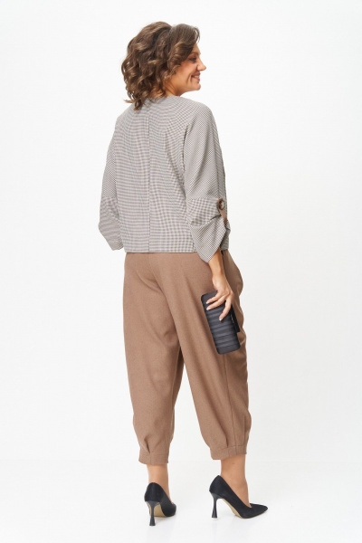 Брюки, жакет Michel chic 1436/1 бежевый_клетка - фото 6