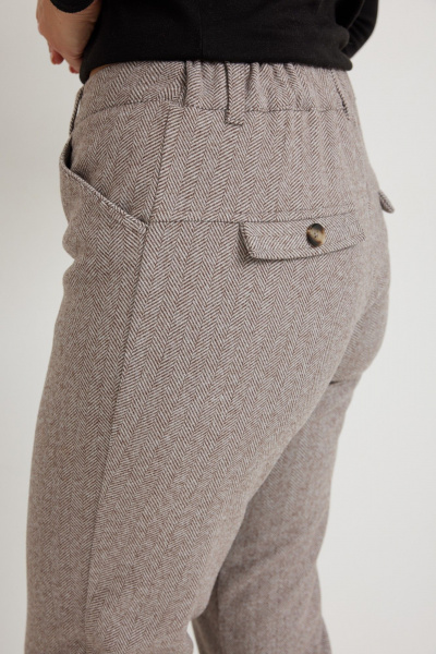 Брюки Mirolia 951 коричневая_ёлочка - фото 8