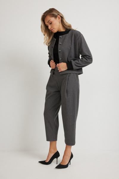 Блуза Mirolia 1273 серая_ёлочка - фото 8