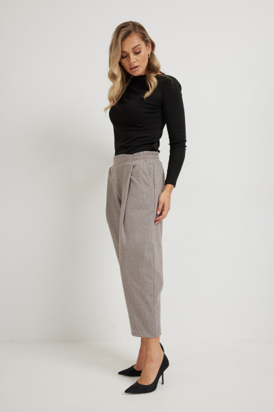 Брюки Mirolia 1275 коричневая_ёлочка - фото 5