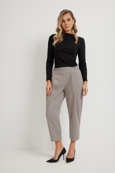 Брюки Mirolia 1275 коричневая_ёлочка - фото 1