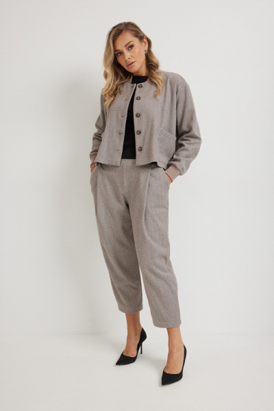 Брюки Mirolia 1275 коричневая_ёлочка - фото 4