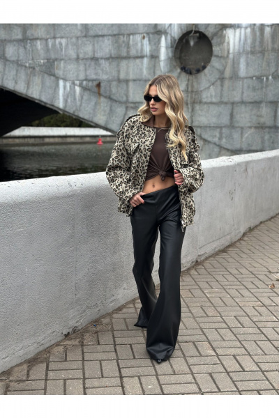 Бомбер THE.WOMAN 0362 бежевый - фото 3