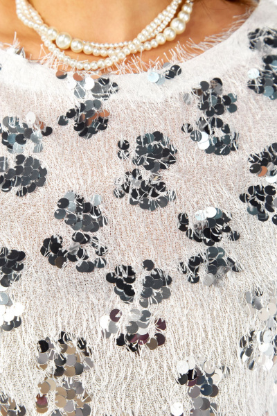 Блуза, юбка Ольга Стиль Л-433 молочно-серый - фото 7