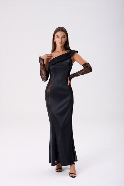 Платье Lady Line 0425 черный - фото 2