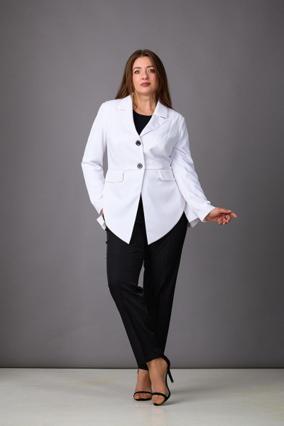 Брюки, жакет Rosheli 1164/1 белый/черный - фото 1