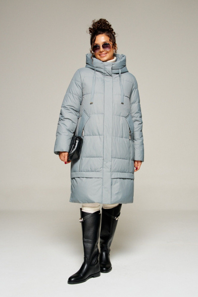 Пальто Beautiful&Free 8022 серо-голубой - фото 2