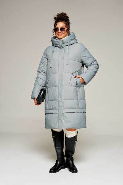 Пальто Beautiful&Free 8022 серо-голубой - фото 10