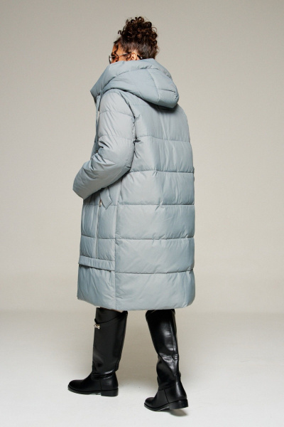 Пальто Beautiful&Free 8022 серо-голубой - фото 11