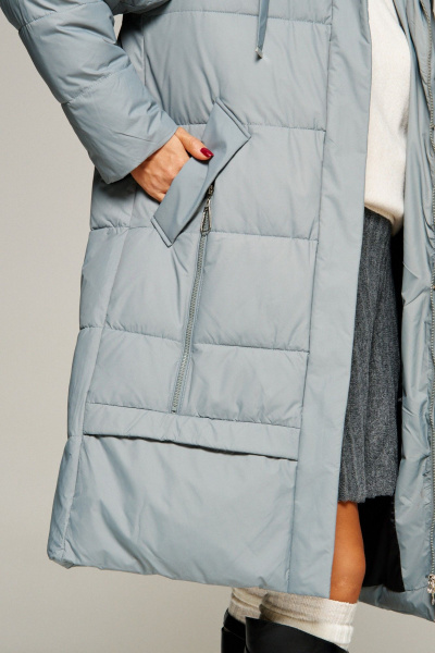 Пальто Beautiful&Free 8022 серо-голубой - фото 9