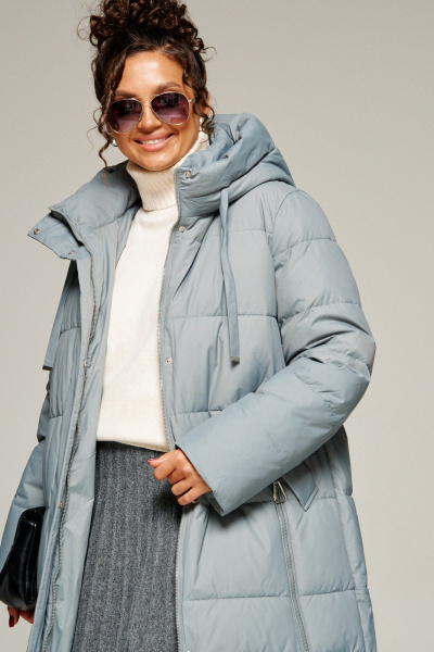 Пальто Beautiful&Free 8022 серо-голубой - фото 6