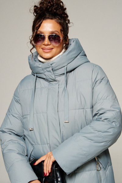 Пальто Beautiful&Free 8022 серо-голубой - фото 7