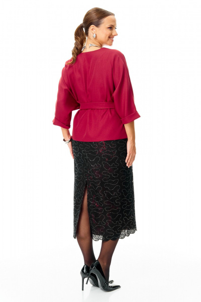 Блуза, юбка T&N 7706 бордо-черный - фото 8