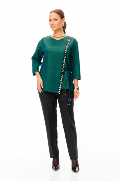 Брюки, туника T&N 7707 изумруд-черный - фото 1