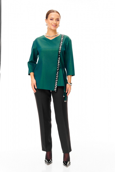Брюки, туника T&N 7707 изумруд-черный - фото 2