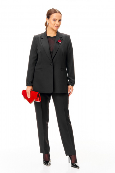 Блуза, брюки, жакет T&N 7709 черный - фото 1
