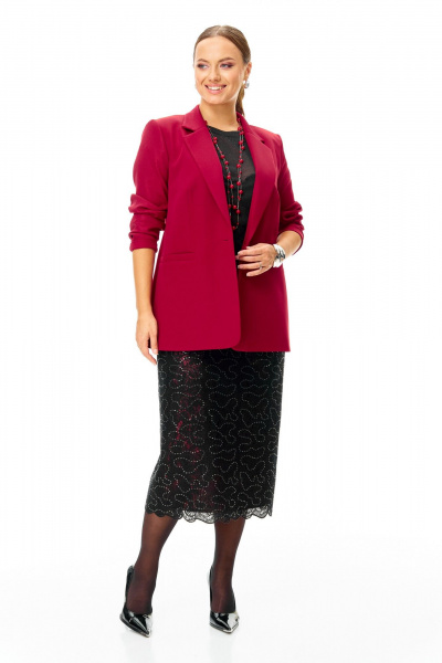 Блуза, жакет, юбка T&N 7710 бордо-черный - фото 3