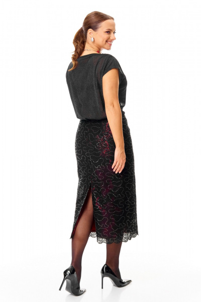 Блуза, жакет, юбка T&N 7710 бордо-черный - фото 9