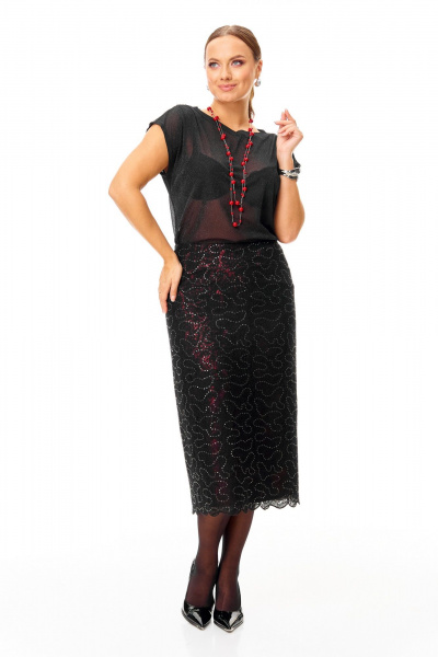 Блуза, жакет, юбка T&N 7710 бордо-черный - фото 6