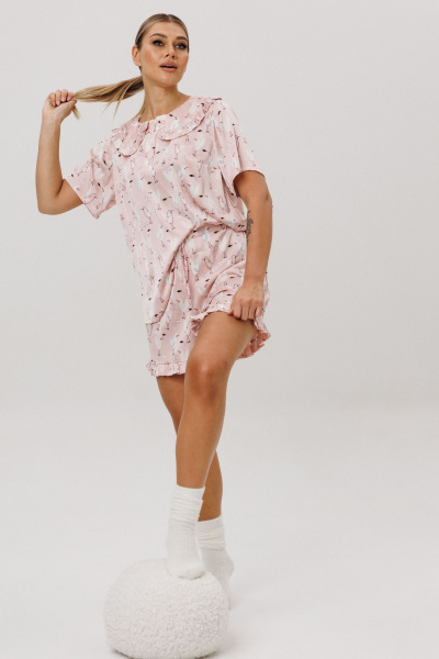 Джемпер, шорты Anelli 1749 клубничный_маршмеллоу - фото 8