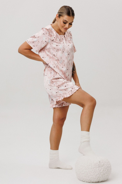 Джемпер, шорты Anelli 1749 клубничный_маршмеллоу - фото 6