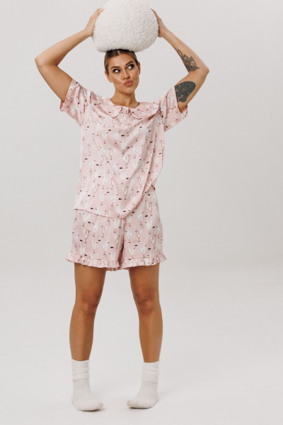 Джемпер, шорты Anelli 1749 клубничный_маршмеллоу - фото 4