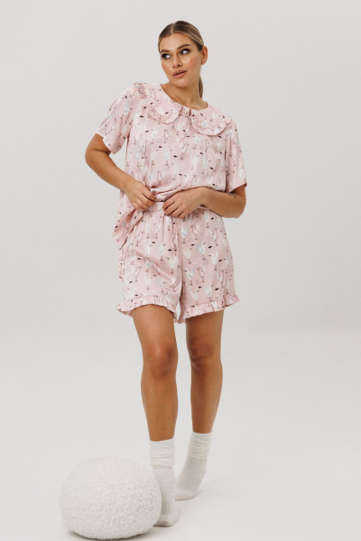 Джемпер, шорты Anelli 1749 клубничный_маршмеллоу - фото 2