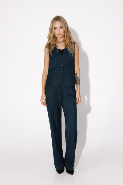 Брюки, жакет, жилет PiRS 4956 темно-еловый - фото 3