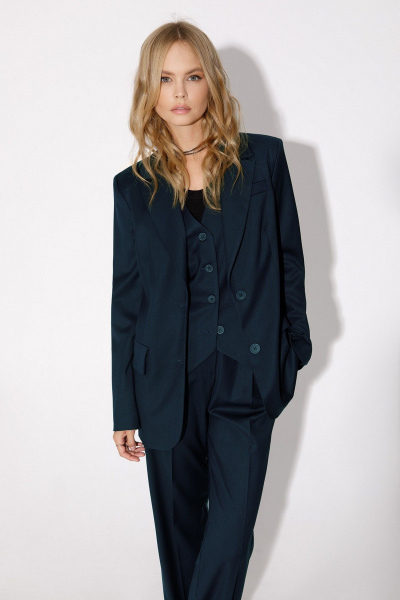 Брюки, жакет, жилет PiRS 4956 темно-еловый - фото 2