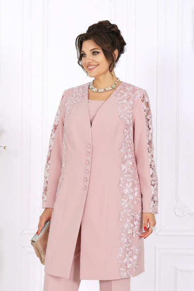 Блуза, брюки, кардиган Ninele 6071 розовый - фото 9
