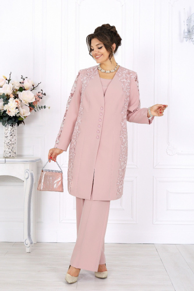 Блуза, брюки, кардиган Ninele 6071 розовый - фото 8