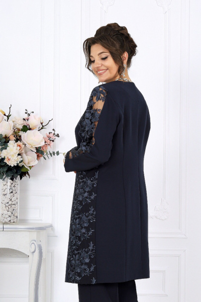 Блуза, брюки, кардиган Ninele 6071 синий - фото 3