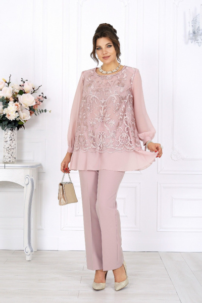 Блуза, брюки Ninele 6080 пудра - фото 6