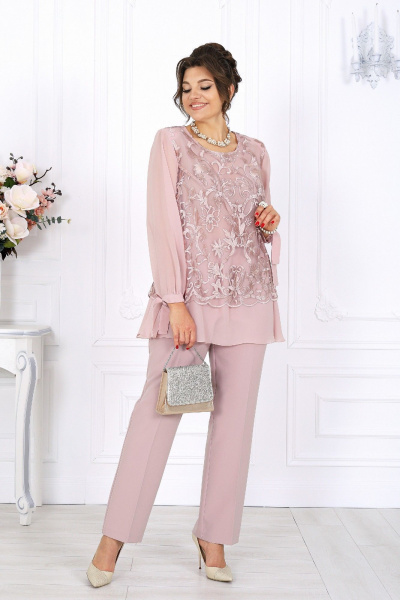 Блуза, брюки Ninele 6080 пудра - фото 4
