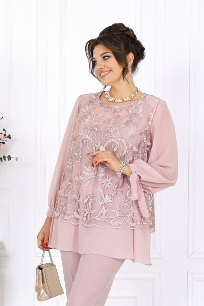 Блуза, брюки Ninele 6080 пудра - фото 3
